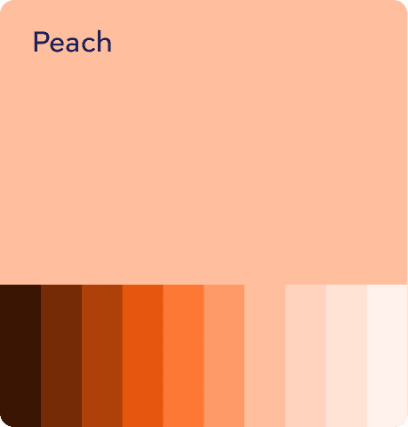 Viser eksempel på nyanser av peach