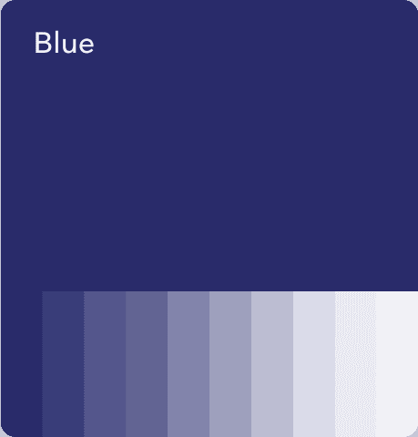 Viser eksempel på nyanser av blue